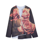 Vintage Rose Print Long Sleeve Short Coat
