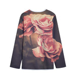 Vintage Rose Print Long Sleeve Short Coat