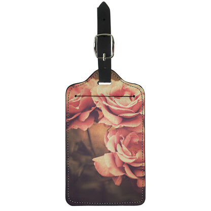 Vintage Rose Print Luggage Tag