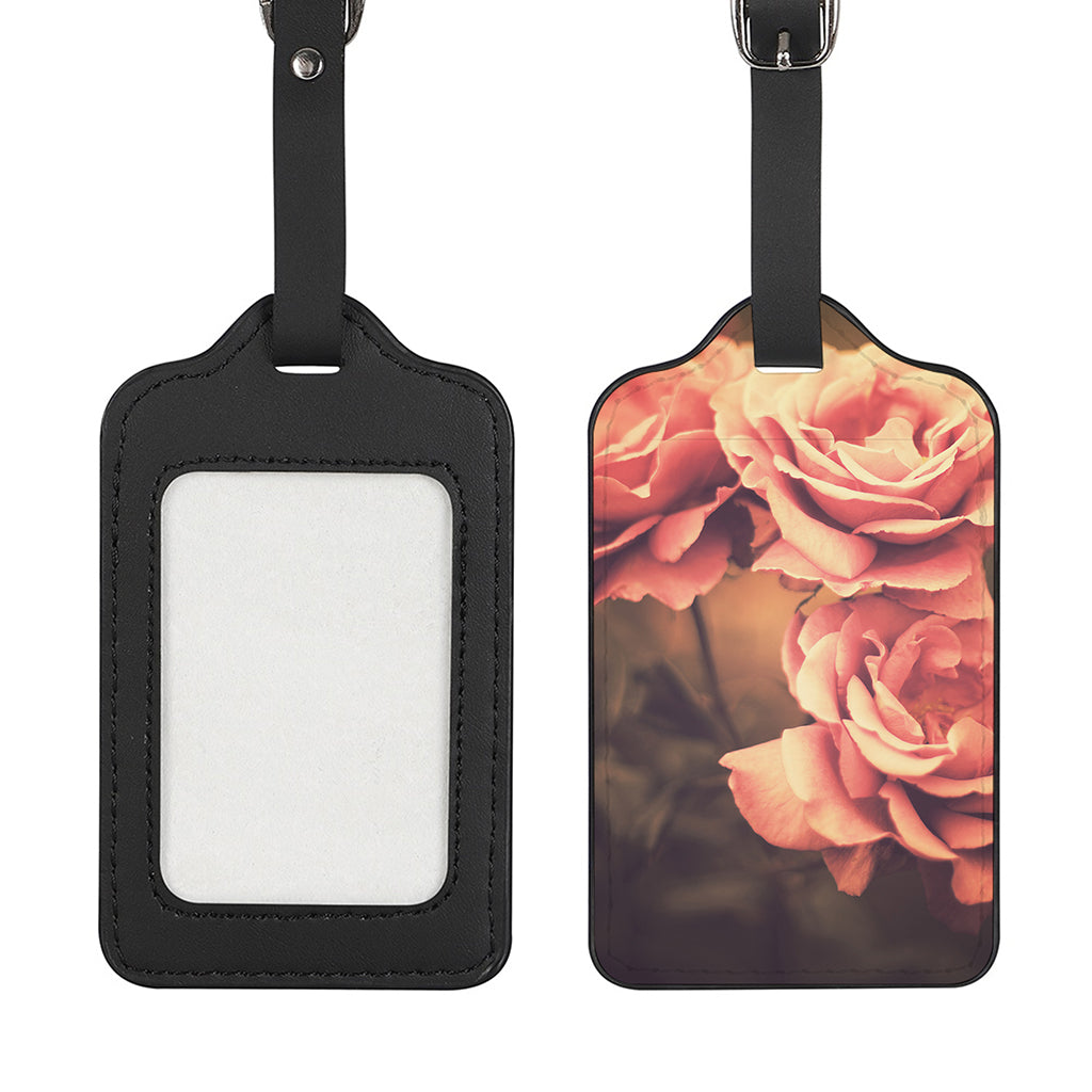 Vintage Rose Print Luggage Tag