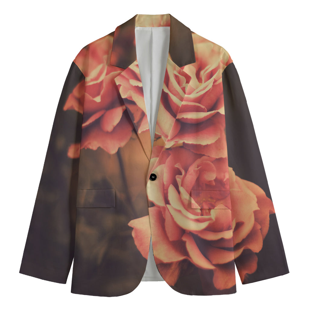 Vintage Rose Print Men's Blazer