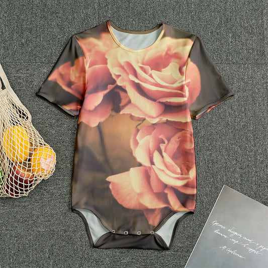 Vintage Rose Print Men's Bodysuit