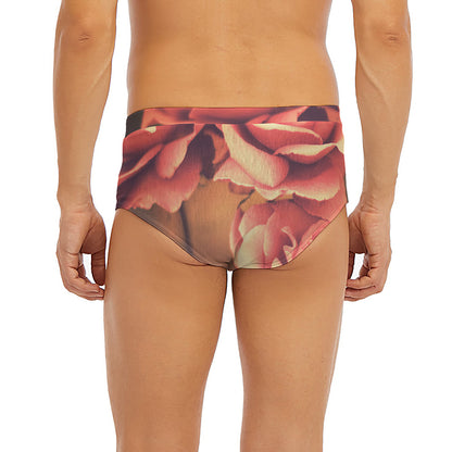 Vintage Rose Print Men's Briefs