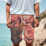 Vintage Rose Print Men's Cargo Shorts