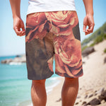 Vintage Rose Print Men's Cargo Shorts