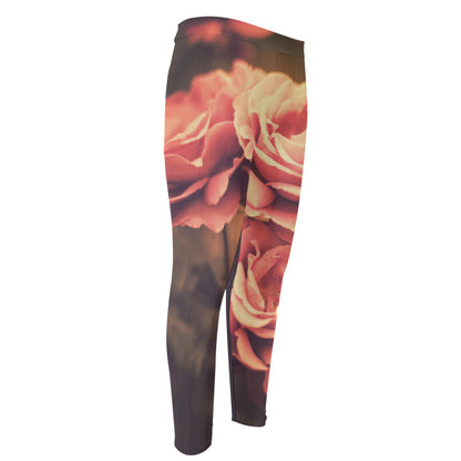 Vintage Rose Print Men's Compression Pants