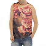 Vintage Rose Print Men's Fitness Tank Top