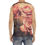 Vintage Rose Print Men's Fitness Tank Top