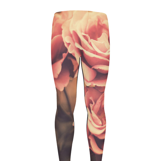 Vintage Rose Print Men's leggings