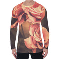 Vintage Rose Print Men's Long Sleeve T-Shirt