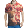 Vintage Rose Print Men's Polo Shirt