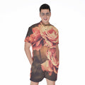Vintage Rose Print Men's Romper