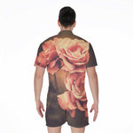 Vintage Rose Print Men's Rompers