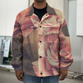 Vintage Rose Print Men's Shirt Jacket