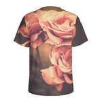 Vintage Rose Print Men's Sports T-Shirt