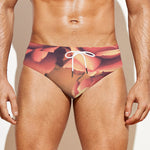 Vintage Rose Print Men's Swim Briefs