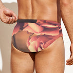 Vintage Rose Print Men's Swim Briefs