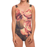 Vintage Rose Print One Piece Swimsuit