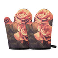 Vintage Rose Print Oven Mitts