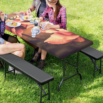 Vintage Rose Print Picnic Table Cover