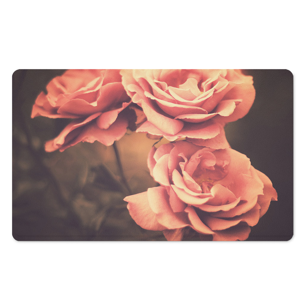 Vintage Rose Print Polyester Doormat