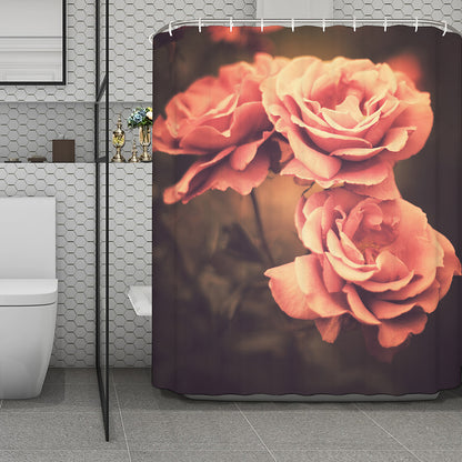 Vintage Rose Print Polyester Shower Curtain