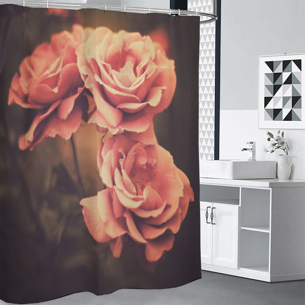 Vintage Rose Print Premium Shower Curtain