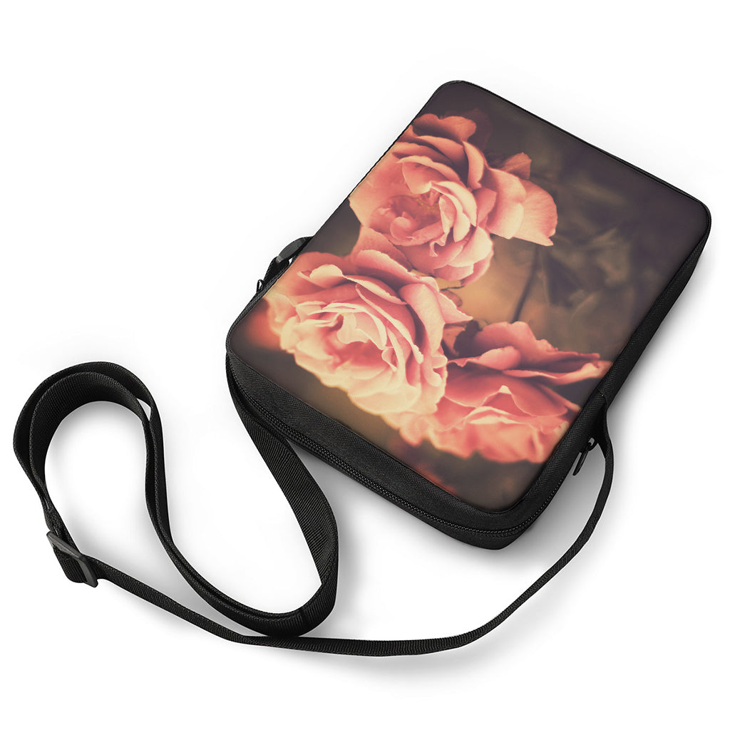 Vintage Rose Print Rectangular Crossbody Bag