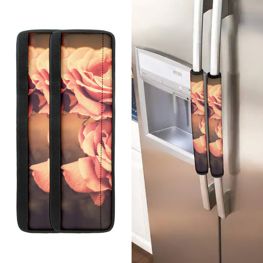 Vintage Rose Print Refrigerator Handle Covers