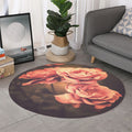 Vintage Rose Print Round Rug