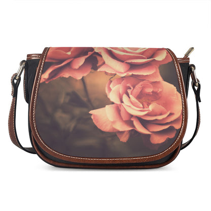 Vintage Rose Print Saddle Bag