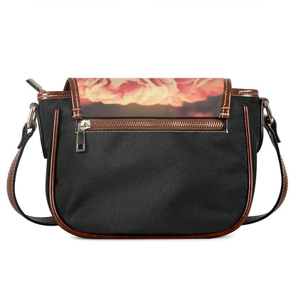 Vintage Rose Print Saddle Bag