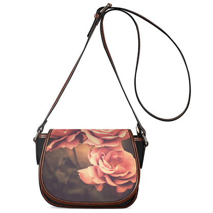 Vintage Rose Print Saddle Bag