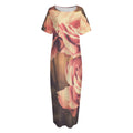 Vintage Rose Print Short Sleeve Long Nightdress