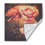 Vintage Rose Print Silk Bandana