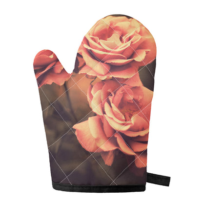 Vintage Rose Print Single Oven Mitt