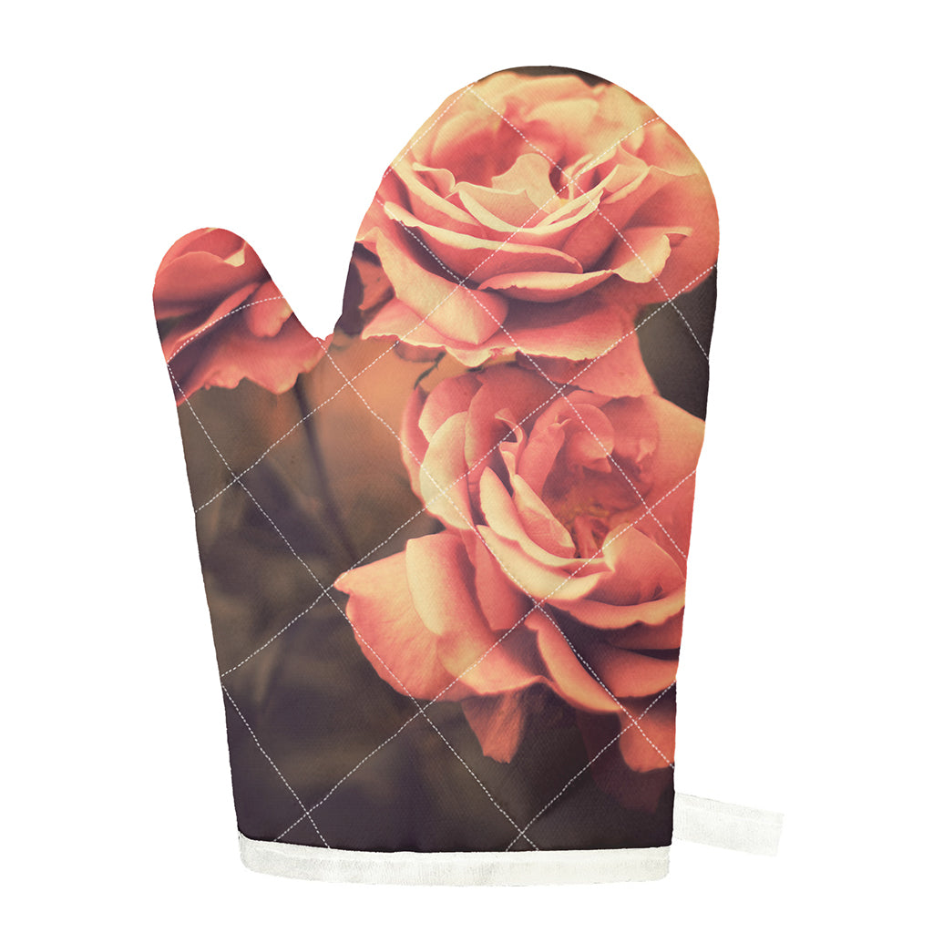 Vintage Rose Print Single Oven Mitt
