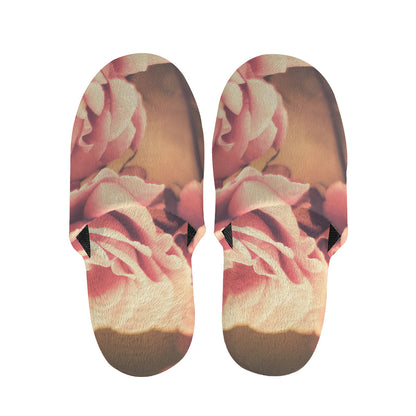 Vintage Rose Print Slippers