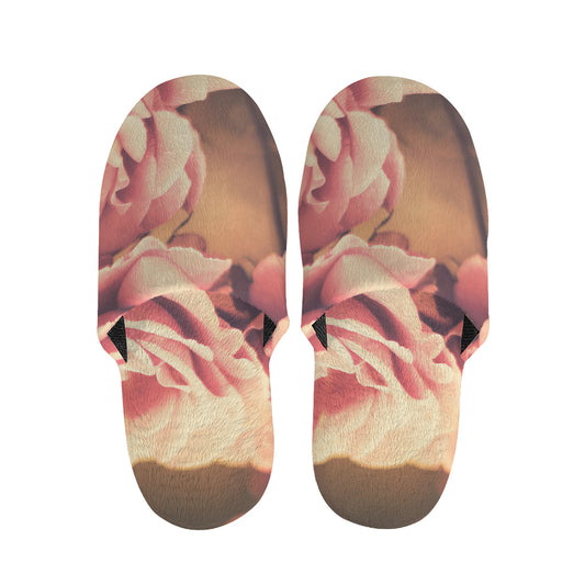 Vintage Rose Print Slippers
