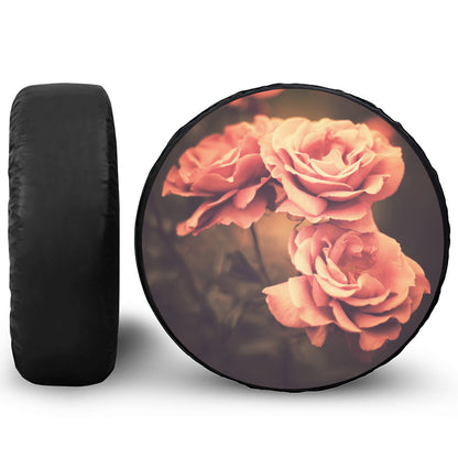 Vintage Rose Print Tire Cover