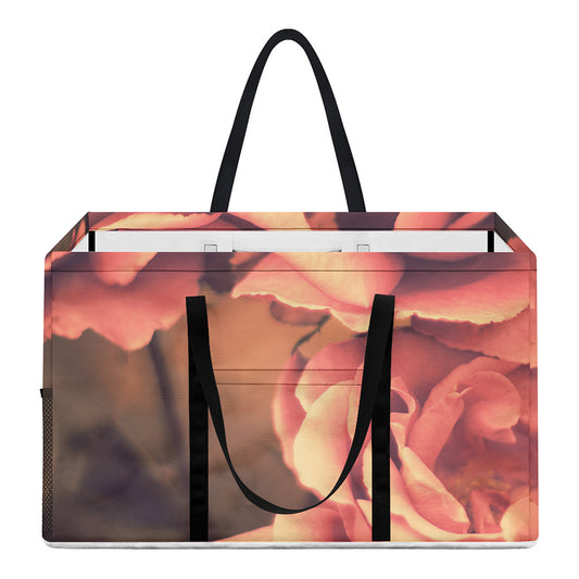 Vintage Rose Print Utility Tote Bag