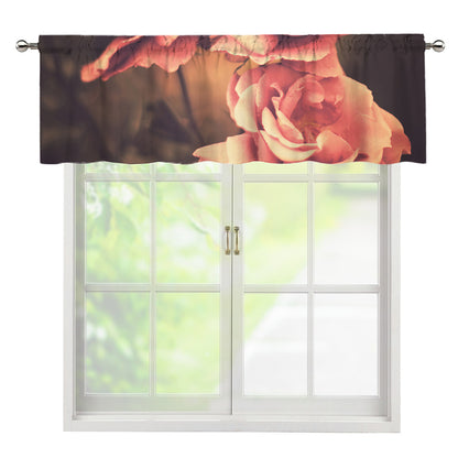 Vintage Rose Print Window Valance