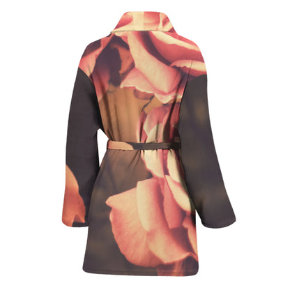 Vintage Rose Print Women's Bathrobe