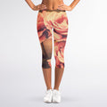 Vintage Rose Print Women's Capri Leggings