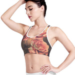 Vintage Rose Print Women's Sports Bra