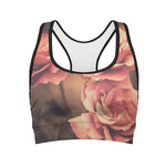 Vintage Rose Print Women's Sports Bra