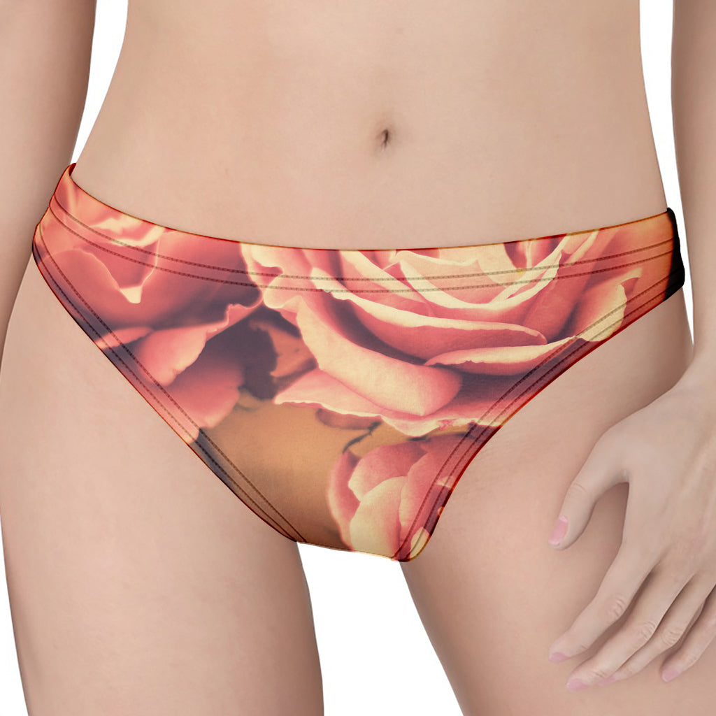 Vintage Rose Print Women's Thong