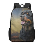 Vintage Rottweiler Portrait Print 17 Inch Backpack