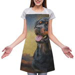 Vintage Rottweiler Portrait Print Adjustable Apron