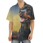 Vintage Rottweiler Portrait Print Aloha Shirt